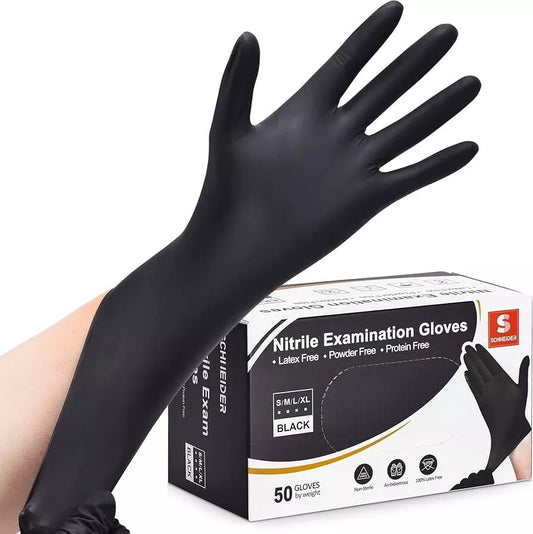 Black Nitrile Disposable Gloves 4 & 5 Mil, Latex & Powder Free