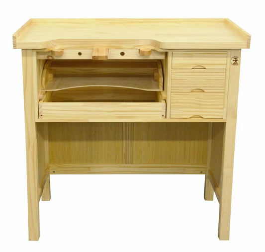 Jewelry Bench Solid Wood Workbench with Drawers Jewelers Bench Arts and Crafts