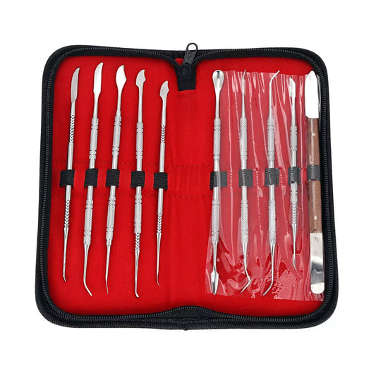 10pcs/kit Dental Wax Carving Tools Set Carver Mixing Spatula Knife Double Ends